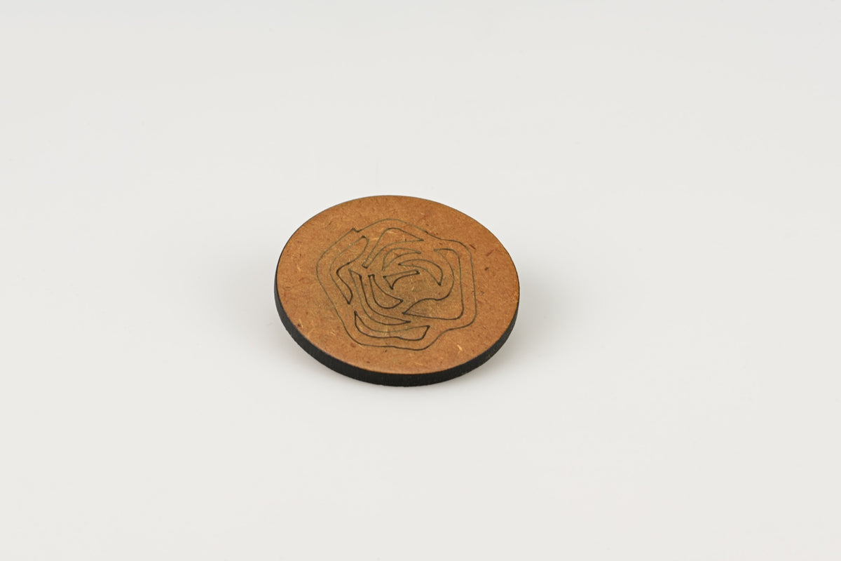 Carved Rose Bud - Brooch