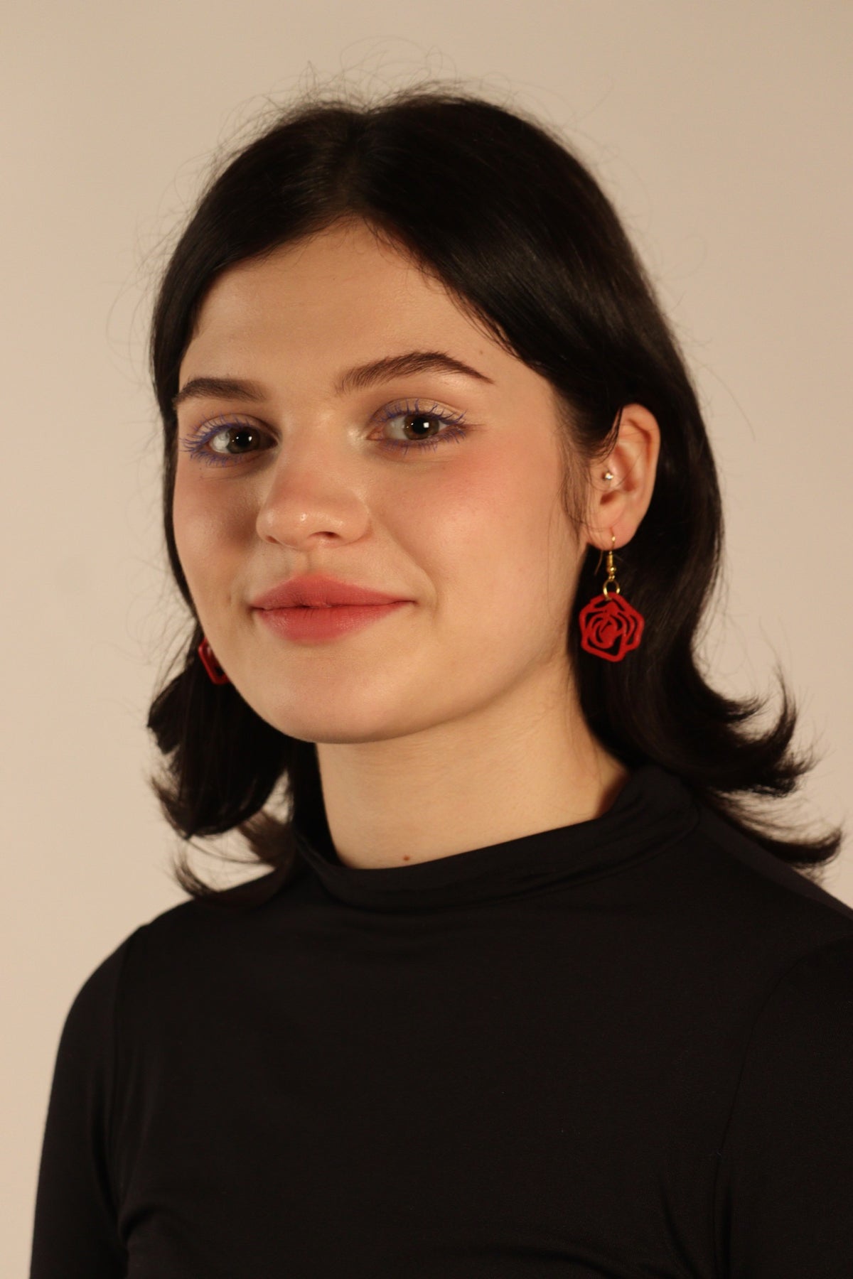 Red Rose Bud - Earrings