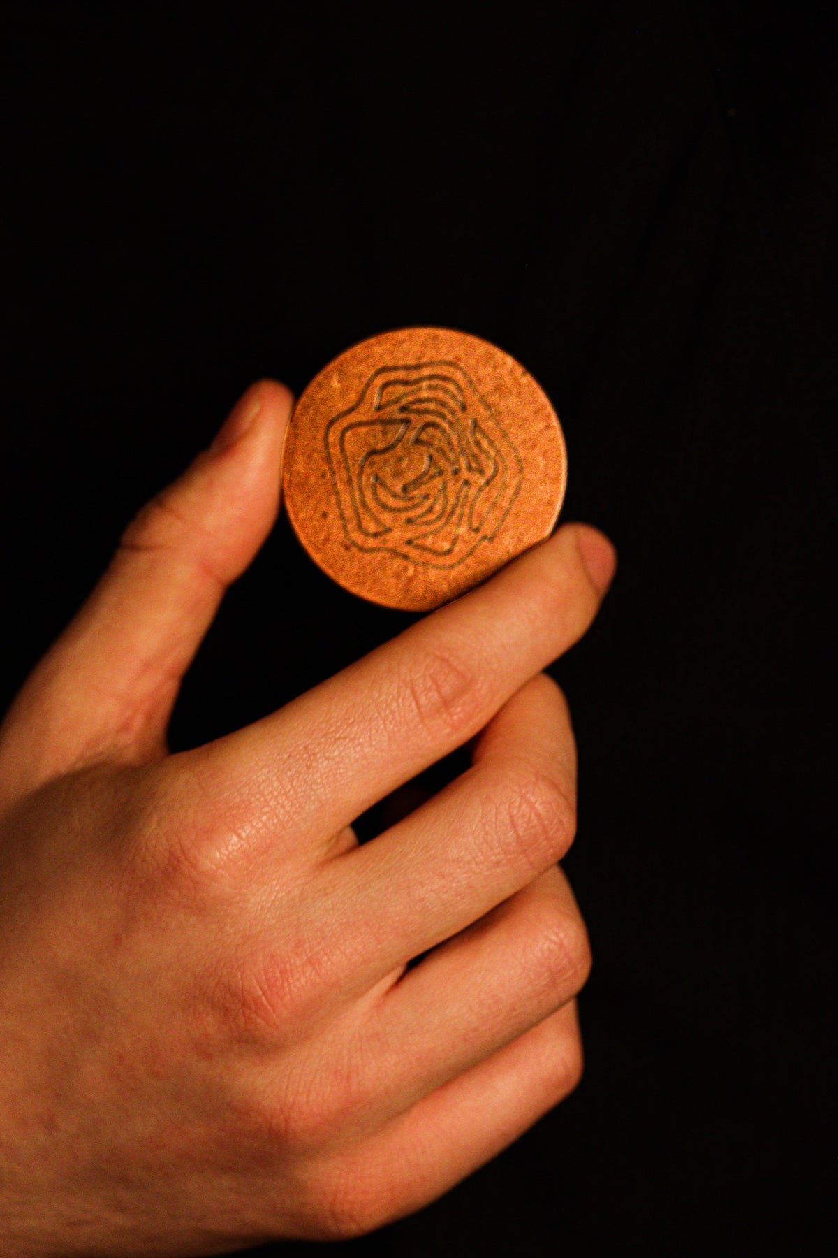 Carved Rose Bud - Brooch