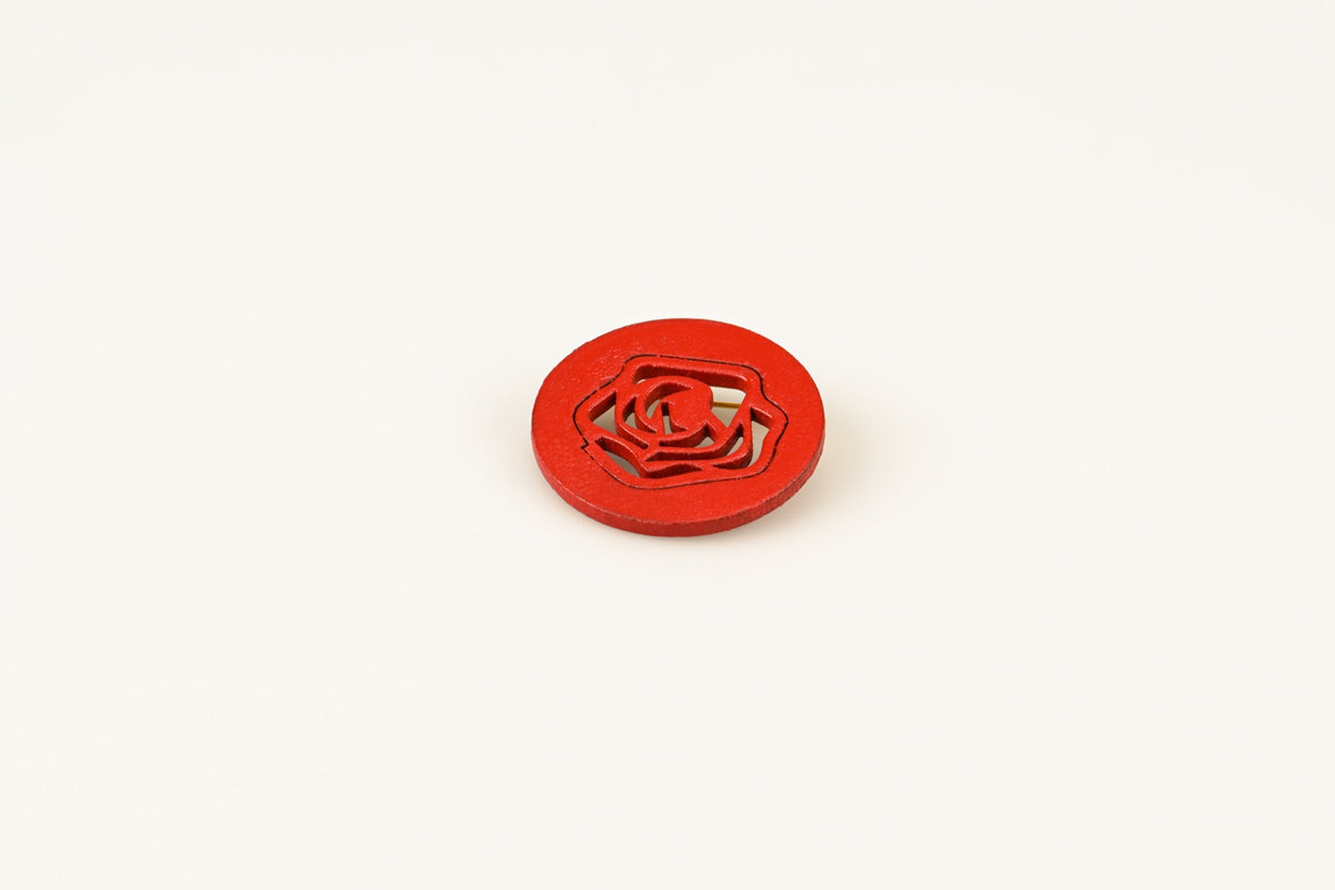 Red Rose Bud - Brooch