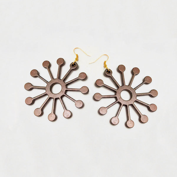 Sun-Rays Earrings - Everything Around Me (Wood Brown) - Earrings