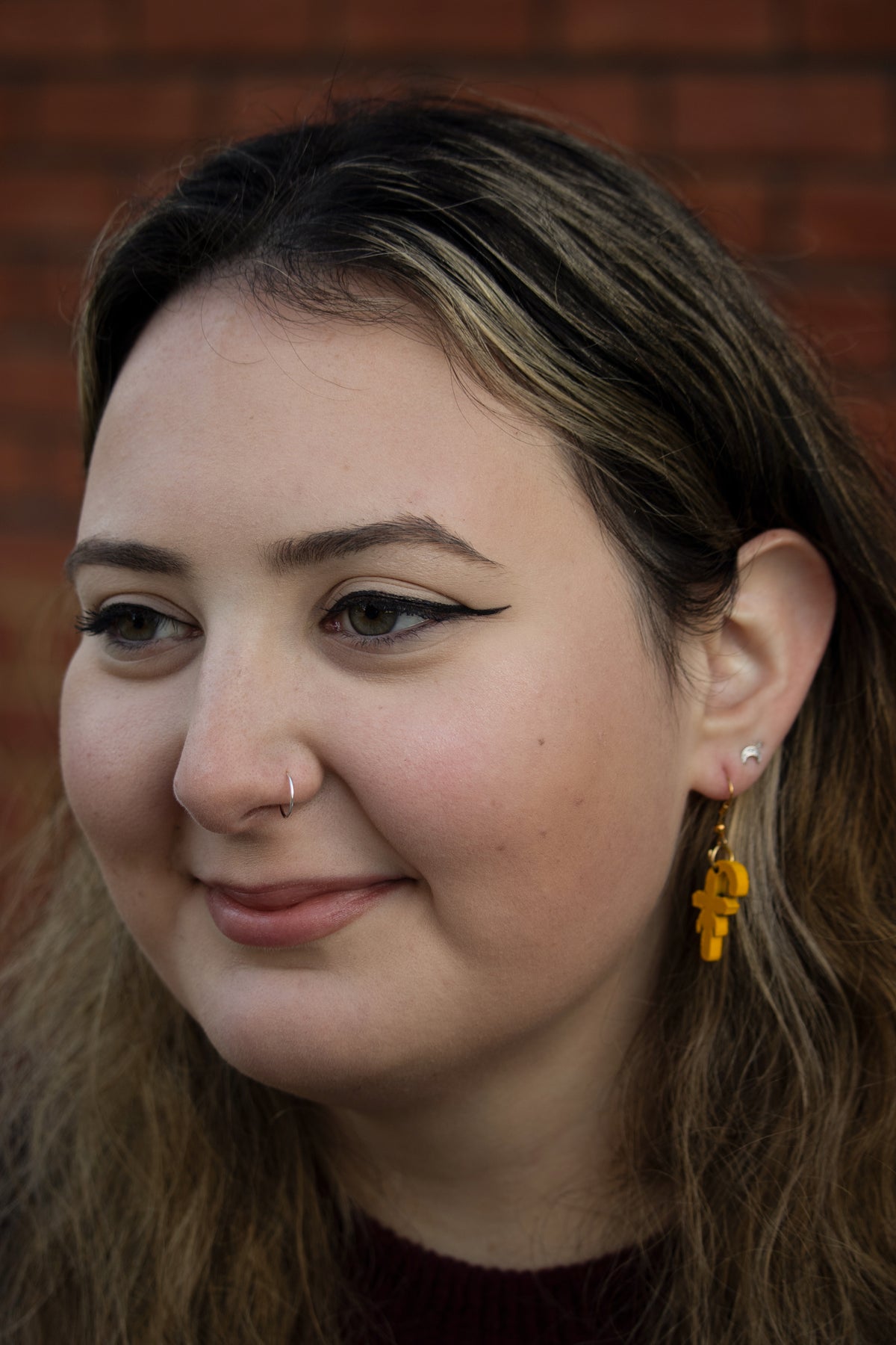 Candy Canes (Yellow) - Small Dangle Earrings