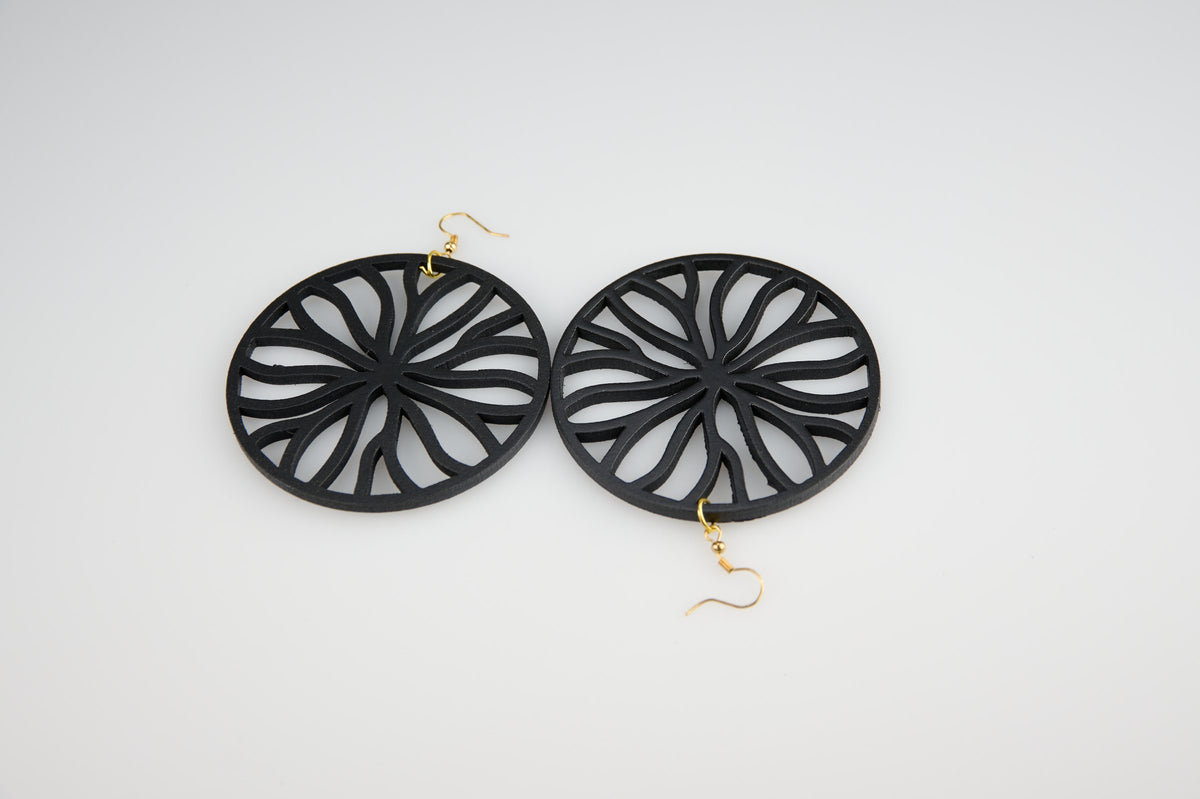 Giant Water Lily - Organic Collection (Black) - Earrings