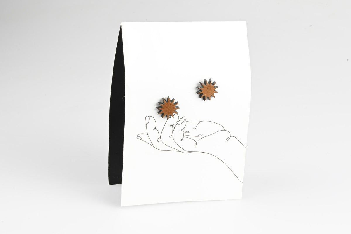 Micro Studs - The Flower Series - Wood Brown styled photo
