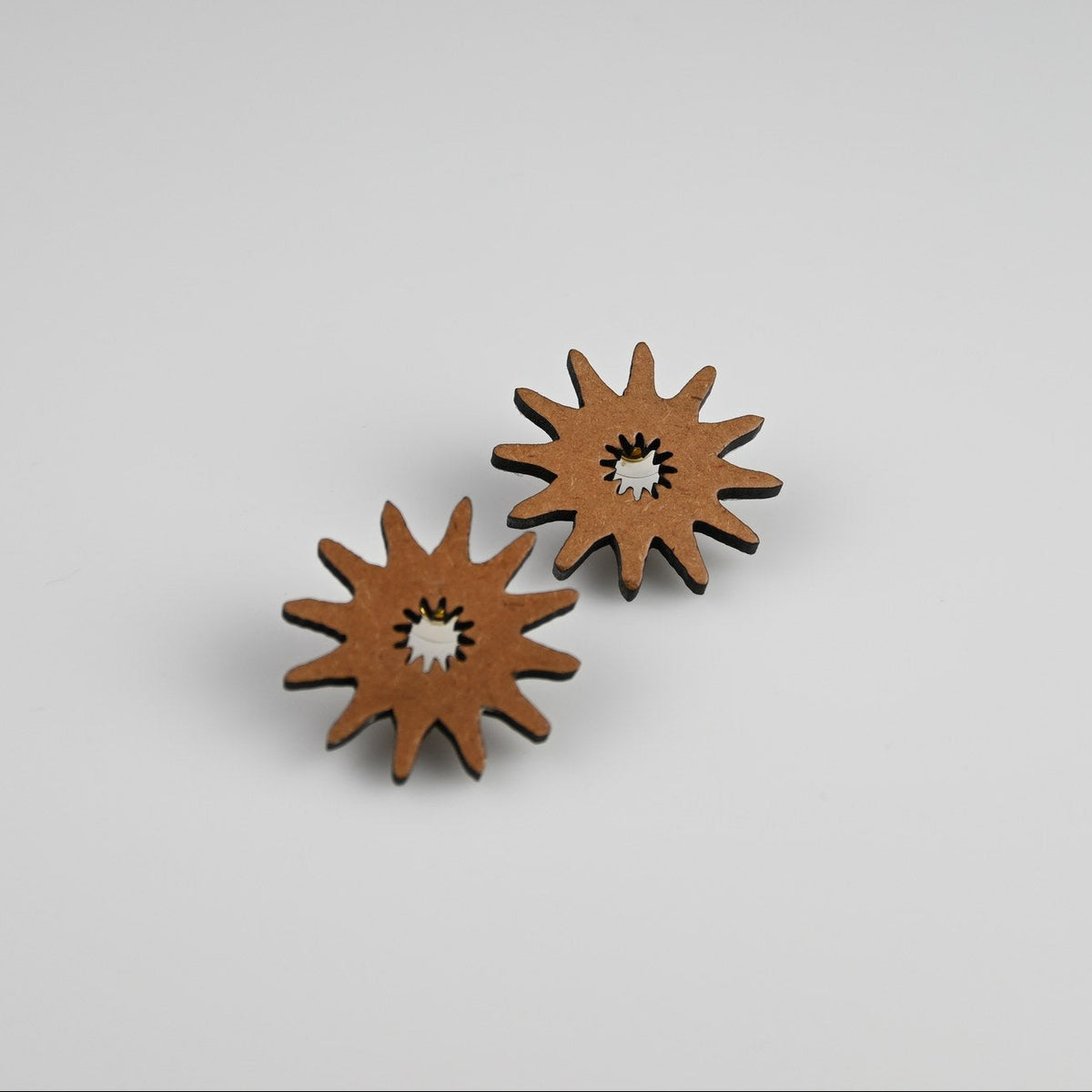 Studs - The Flower Series - Wood Brown product photo