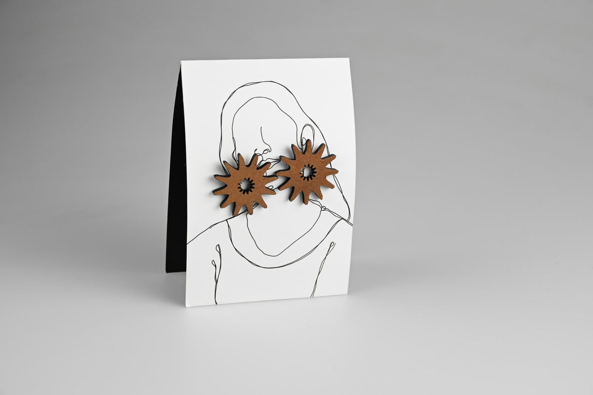 Studs - The Flower Series - Wood Brown styled photo