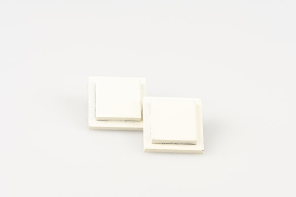 White DuoSquare - Stud Earrings studio