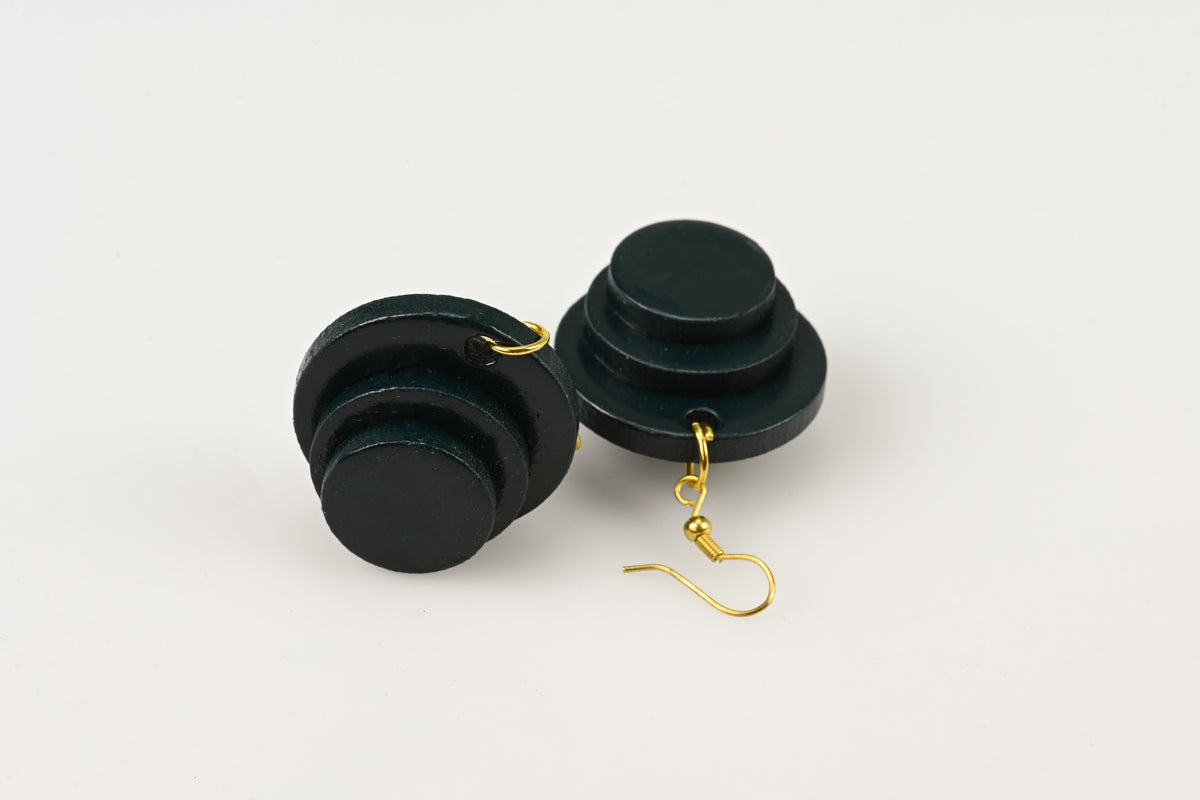 Green Circular DuoMirror - Dangle Earrings studio