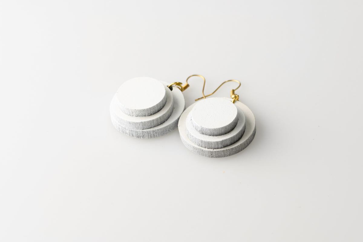 White TriCircles - Dangle Earrings studio