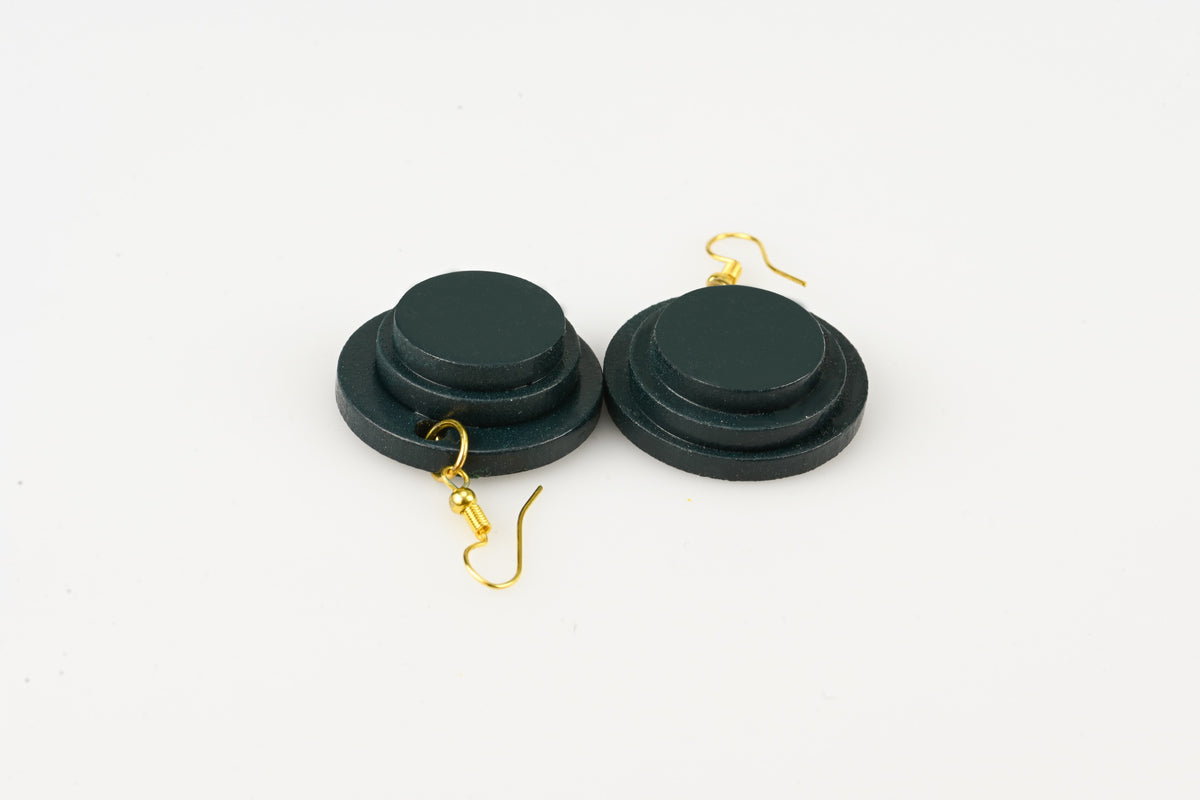 Green TriCircles - Dangle Earrings studio