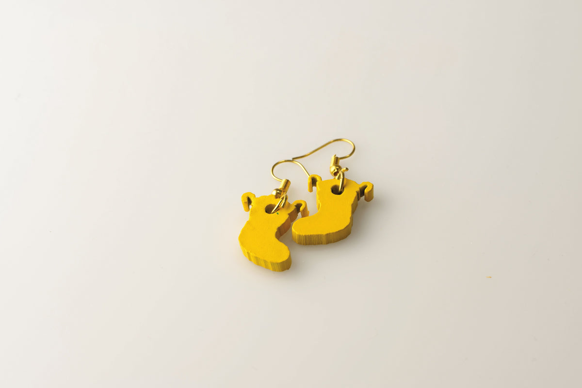 Yellow Stockings - Small Dangle Earrings model