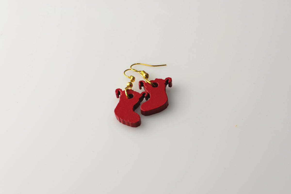 Red Stockings - Small Dangle Earrings studio