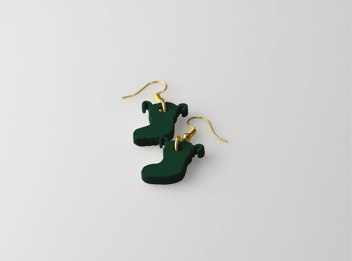 Green Stockings - Small Dangle Earrings studio