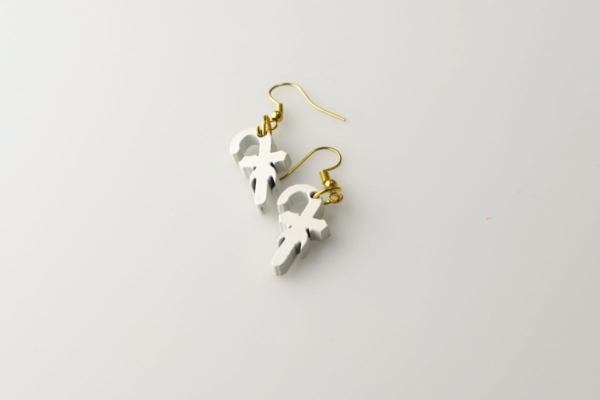 White Candy Canes - Small Dangle Earrings model