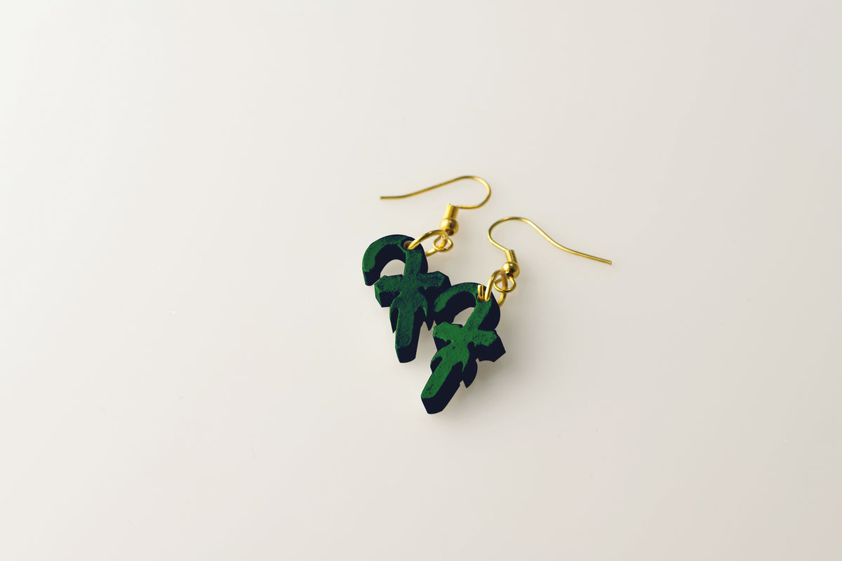 Green Candy Canes - Small Dangle Earrings studio