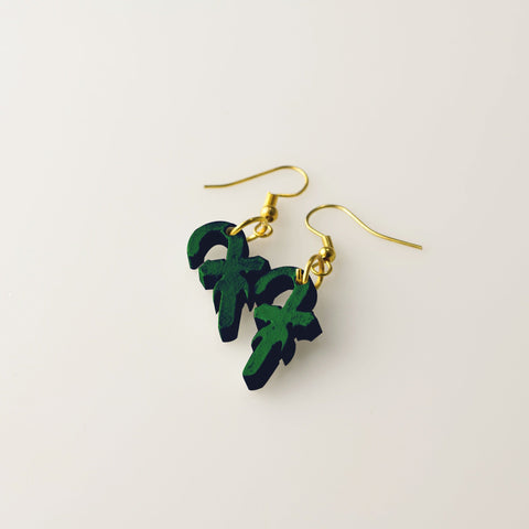 Green Candy Canes - Small Dangle Earrings studio