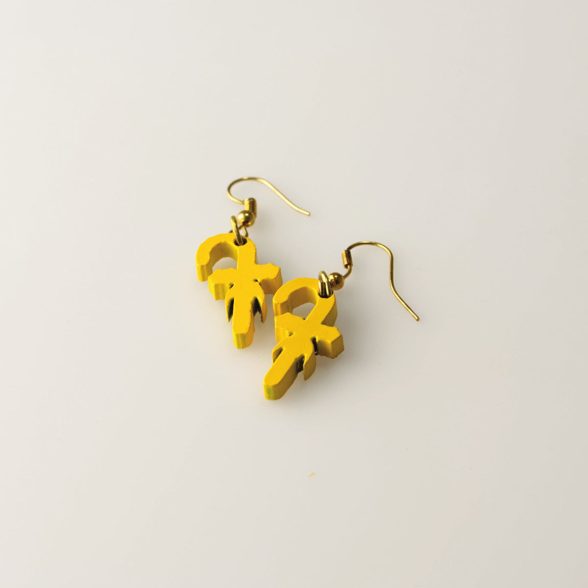 Yellow Candy Canes - Small Dangle Earrings model
