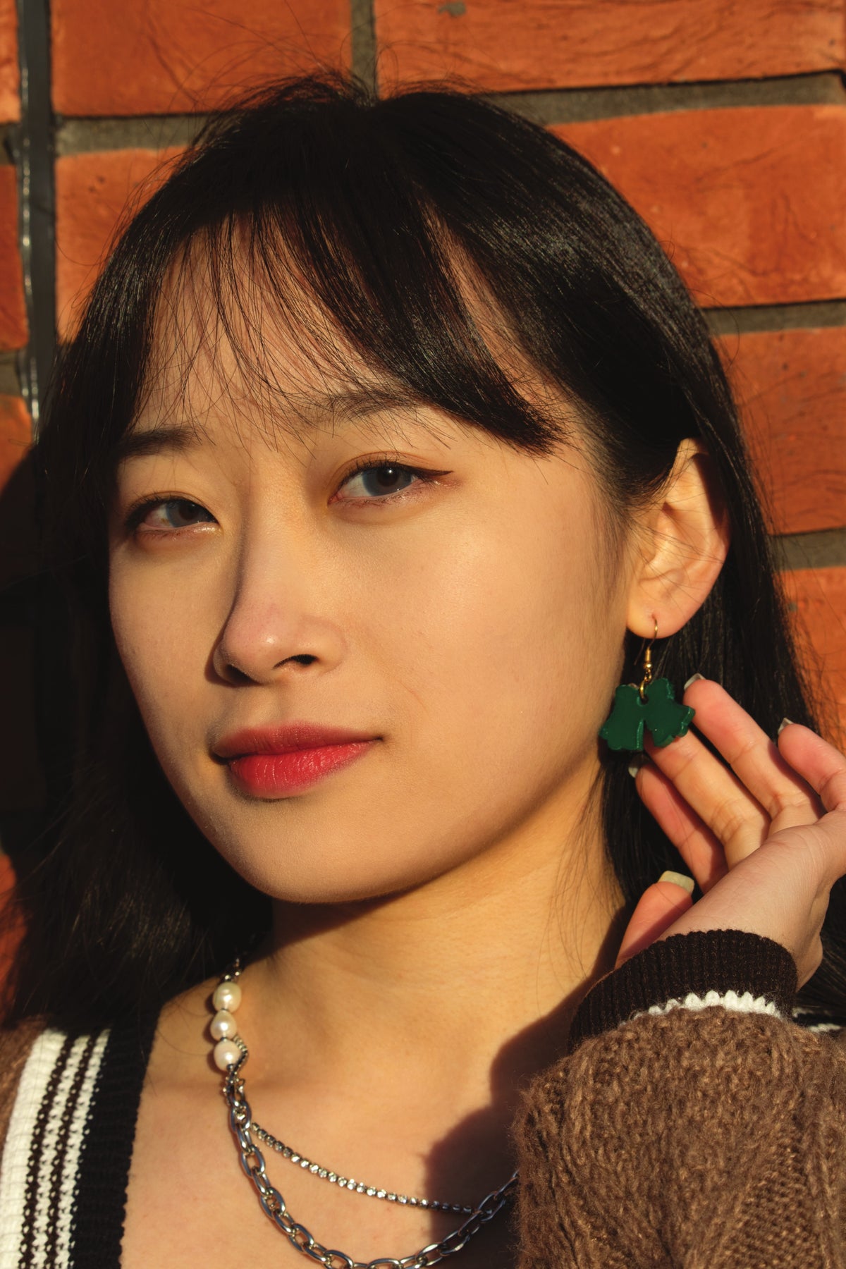 Green Bells - Small Dangle Earrings studio
