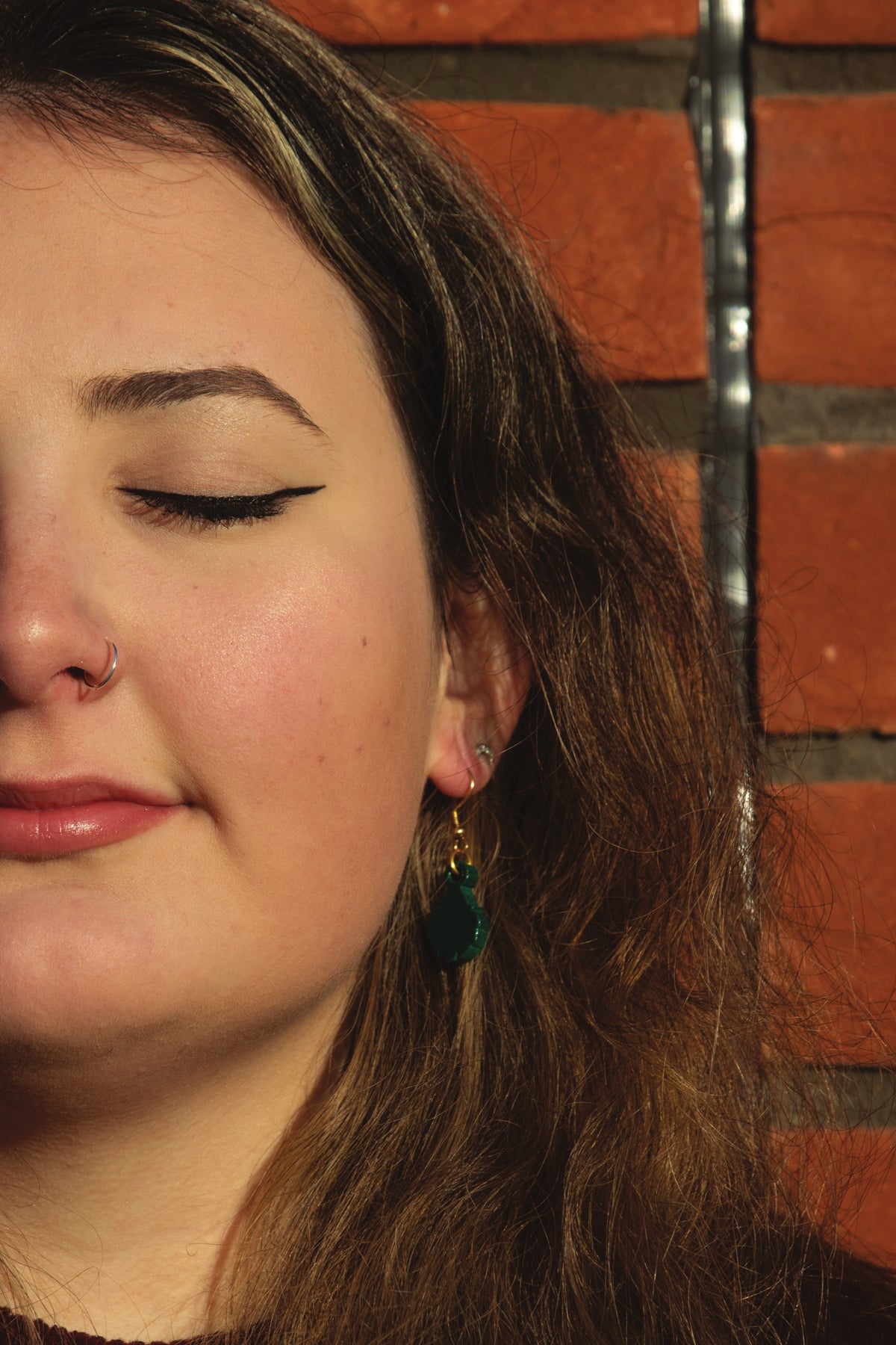 Green Santa - Small Dangle Earrings studio