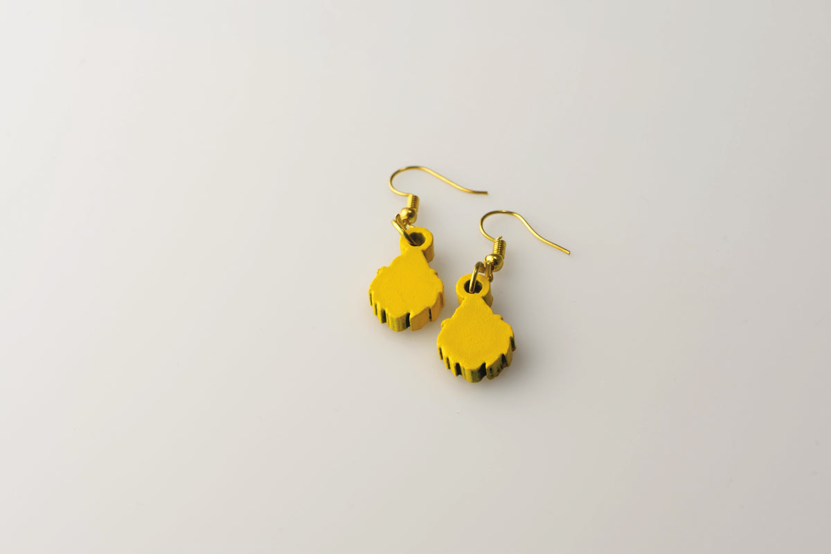 Yellow Santa - Small Dangle Earrings studio