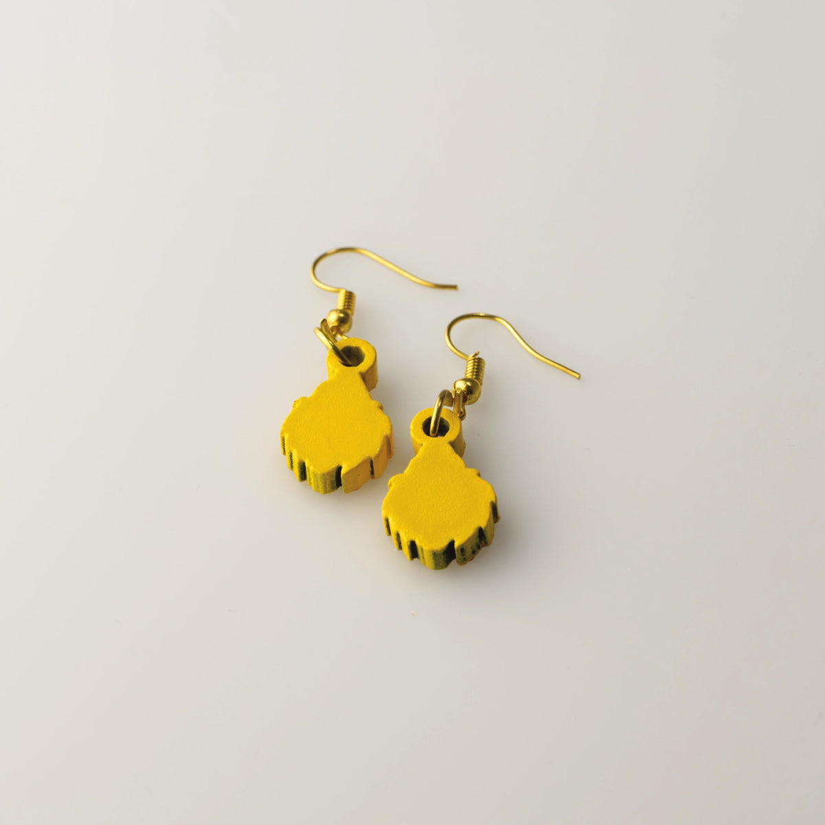 Yellow Santa - Small Dangle Earrings studio