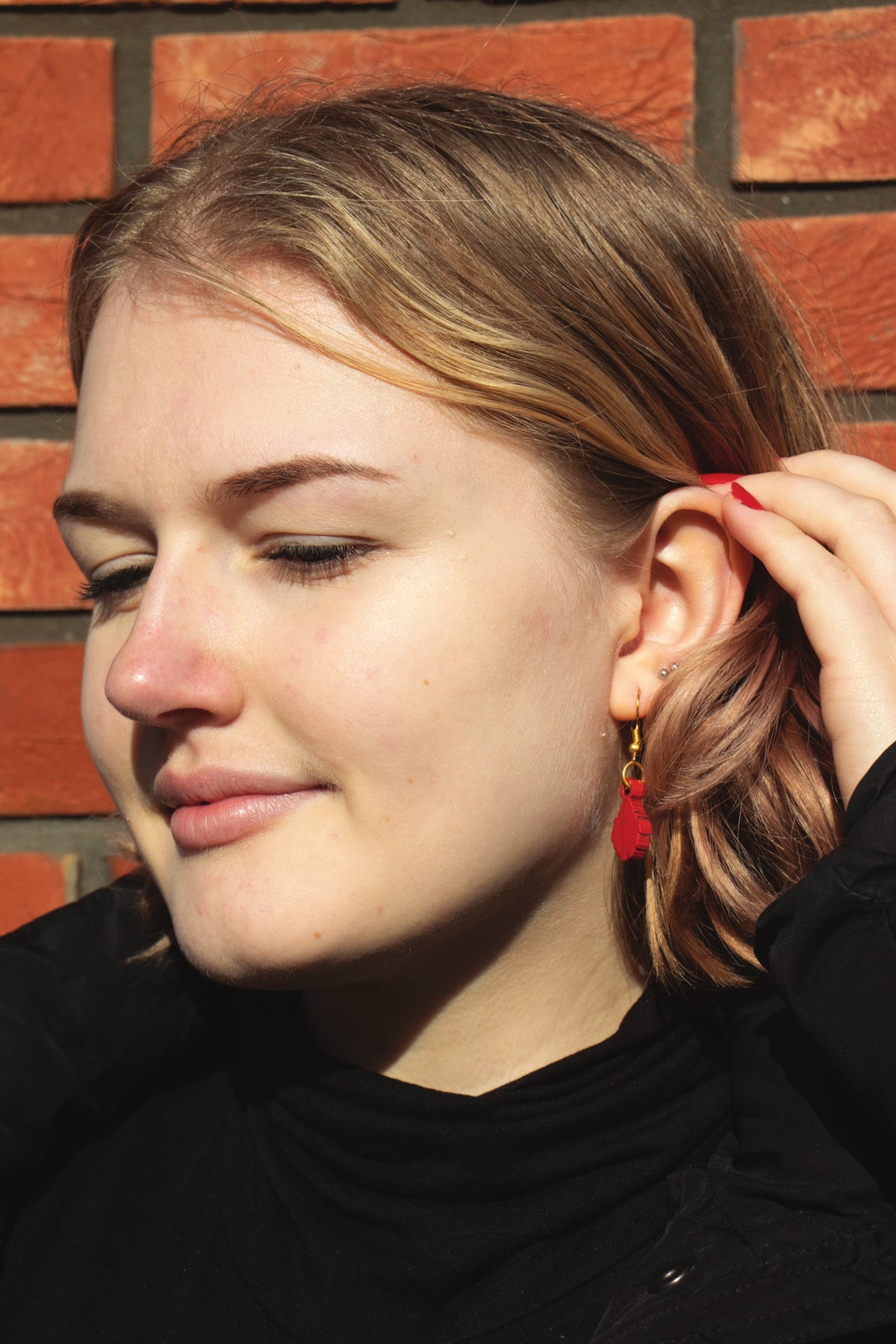 Red Santa - Small Dangle Earrings studio