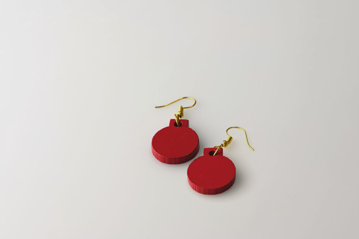 Red Bauble - Small Dangle Earrings model