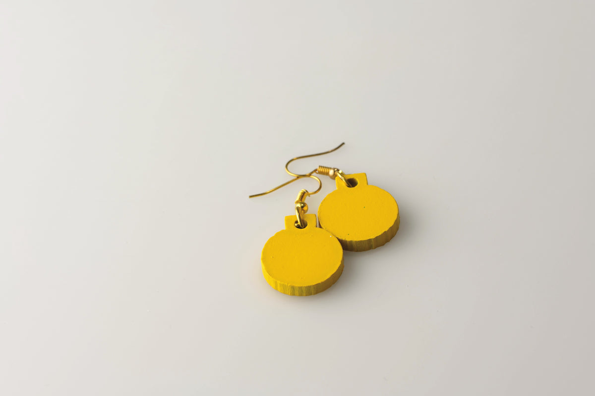 Yellow Bauble - Small Dangle Earrings model