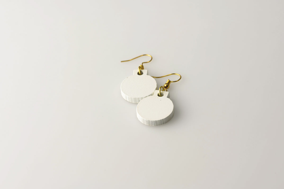 White Bauble - Small Dangle Earrings model