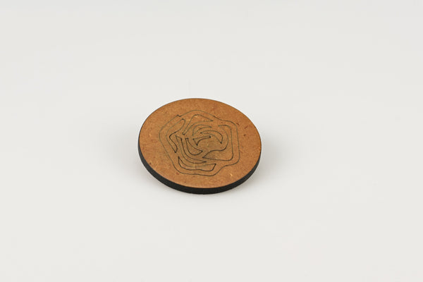 Carved Rose Bud - Brooch