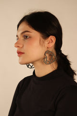 Kintsugi Heart (Black) - Earrings