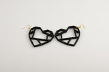 Kintsugi Heart (Black) - Earrings