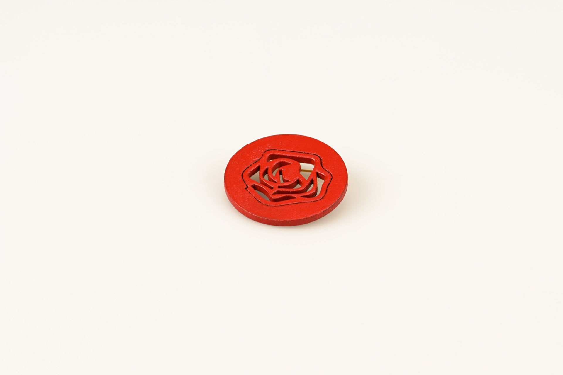 Red Rose Bud - Brooch