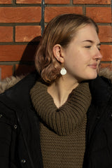 White Bauble - Small Dangle Earrings