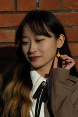 Santa (Yellow) - Small Dangle Earrings