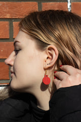 Red Bauble - Small Dangle Earrings