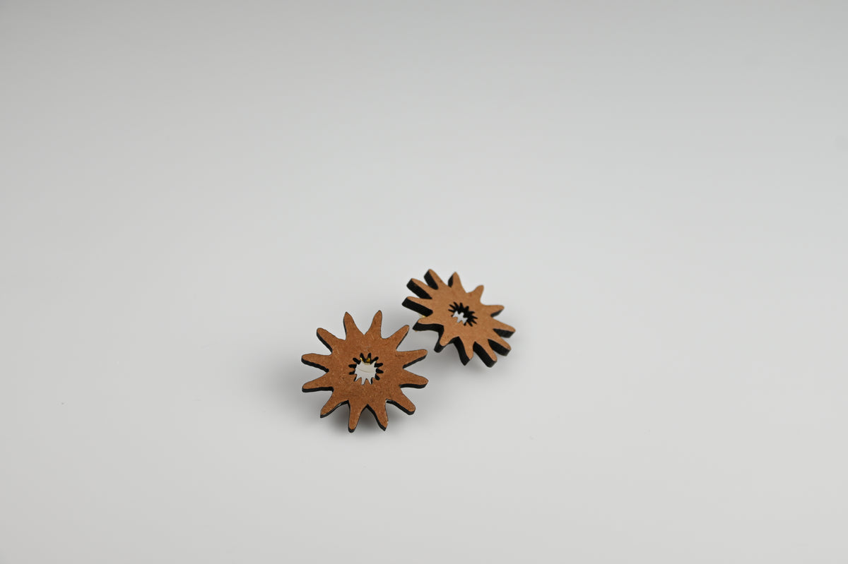 Studs - The Flower Series - Wood Brown product photo