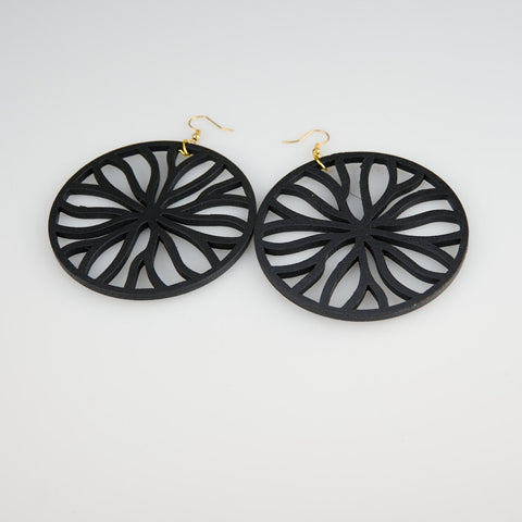 Giant Water Lily - Organic Collection (Black) - Earrings