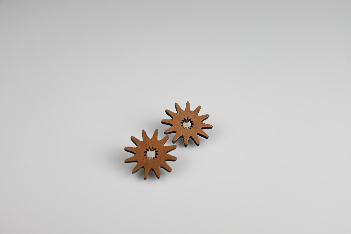Studs - The Flower Series - Wood Brown product photo