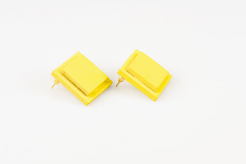 Yellow DuoSquare - Stud Earrings studio