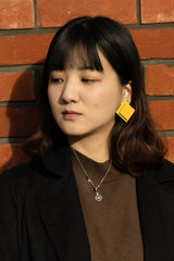 Yellow DuoSquare - Stud Earrings model