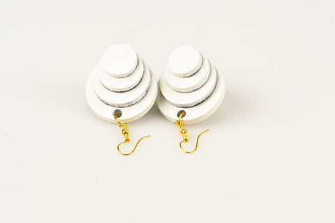 White Circular TriMirror - Dangle Earrings studio