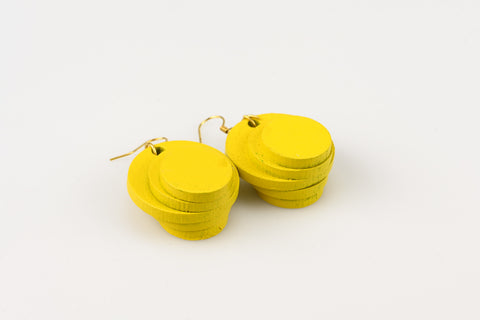 Yellow Circular DuoMirror - Dangle Earrings studio