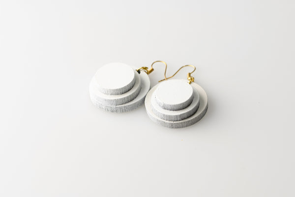 White TriCircles - Dangle Earrings studio