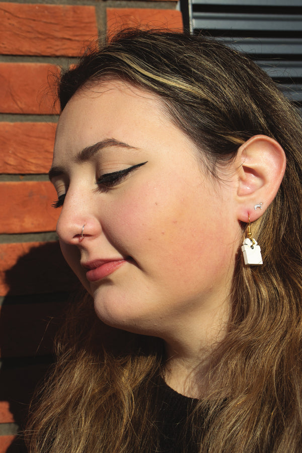 White Gift - Small Dangle Earrings model