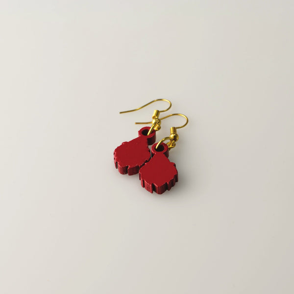 Red Santa - Small Dangle Earrings model