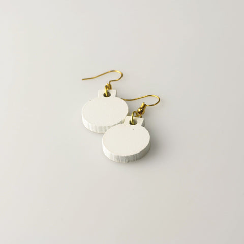 White Bauble - Small Dangle Earrings model