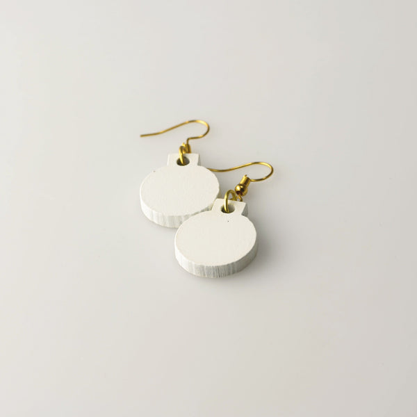 White Bauble - Small Dangle Earrings model
