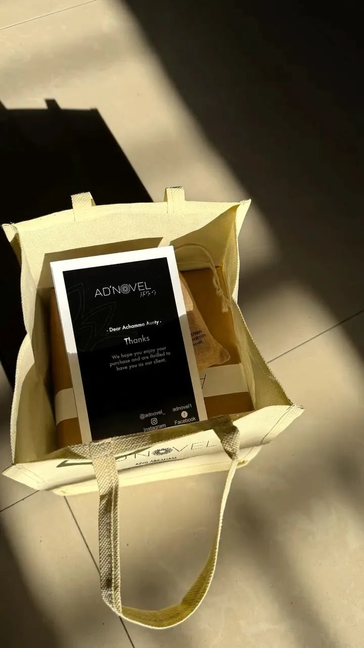 AD'NOVEL gift packaging in sunlight