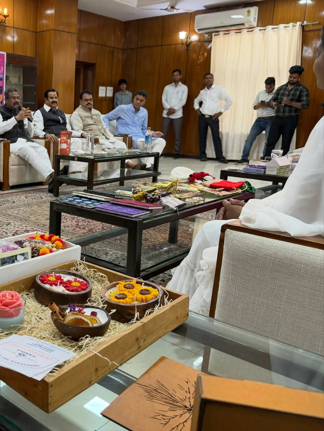 AD'NOVEL product presentation arranged on the event coffee table